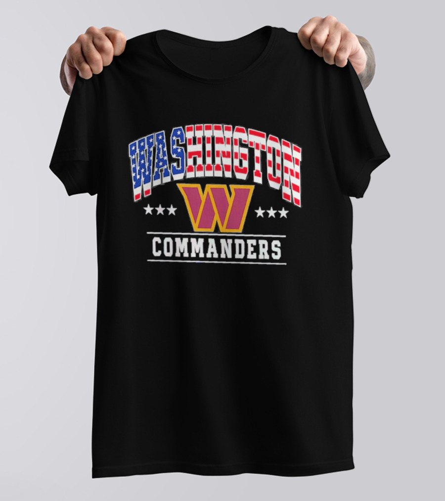 Washington Commanders Americana W Logo 250th Anniversary Celebration T-Shirt
