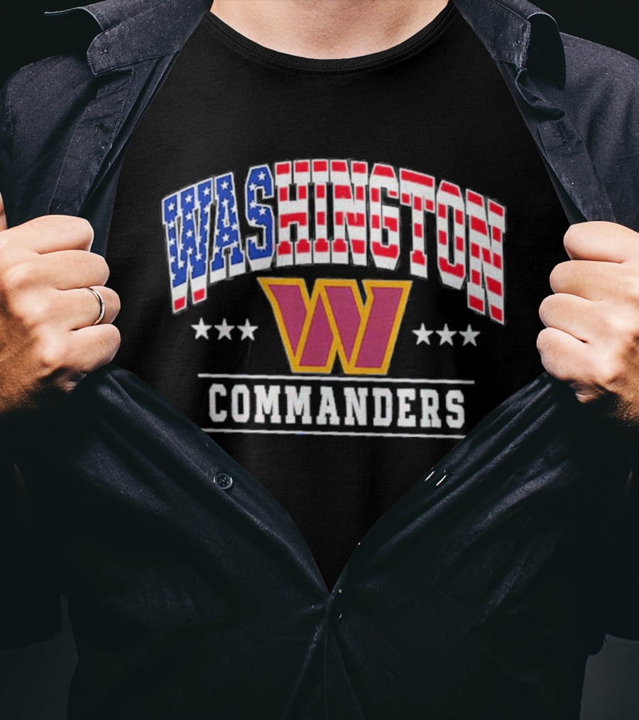 Washington Commanders Americana W Logo 250th Anniversary Celebration T-Shirt