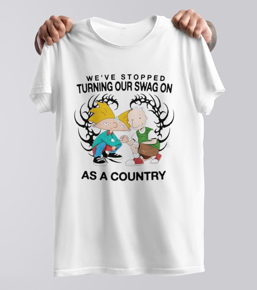 We Have Stopped Turning Our Swag On As A Country Cartoon Characters Mashup T-Shirt