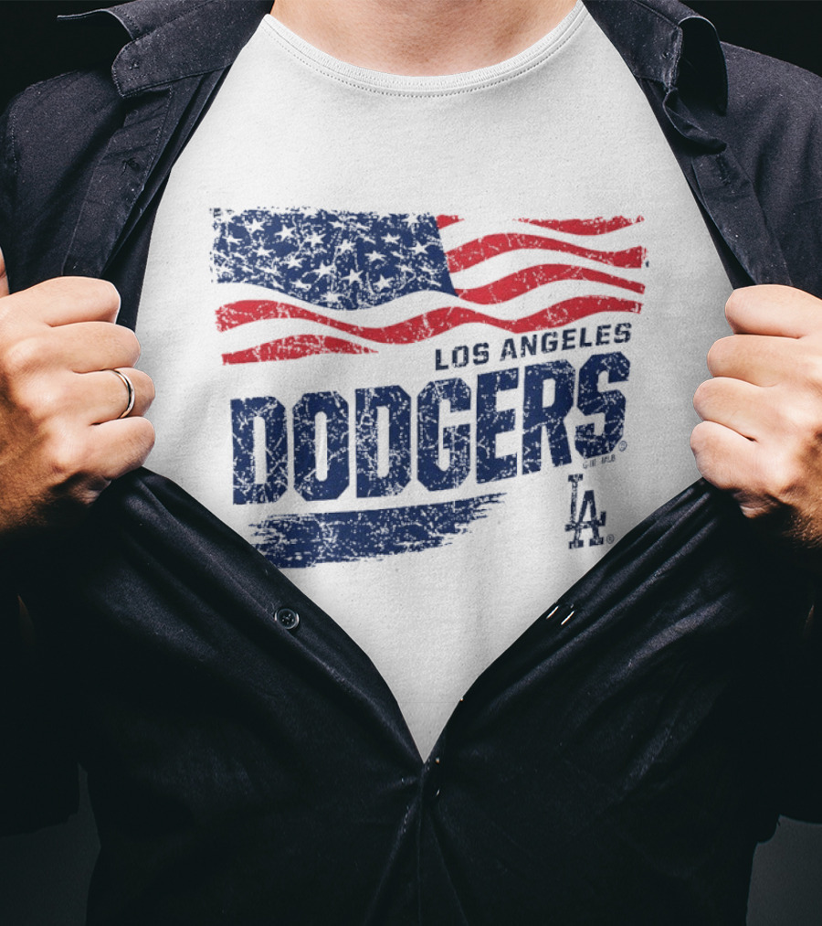 Los Angeles Dodgers American Flag T-Shirt