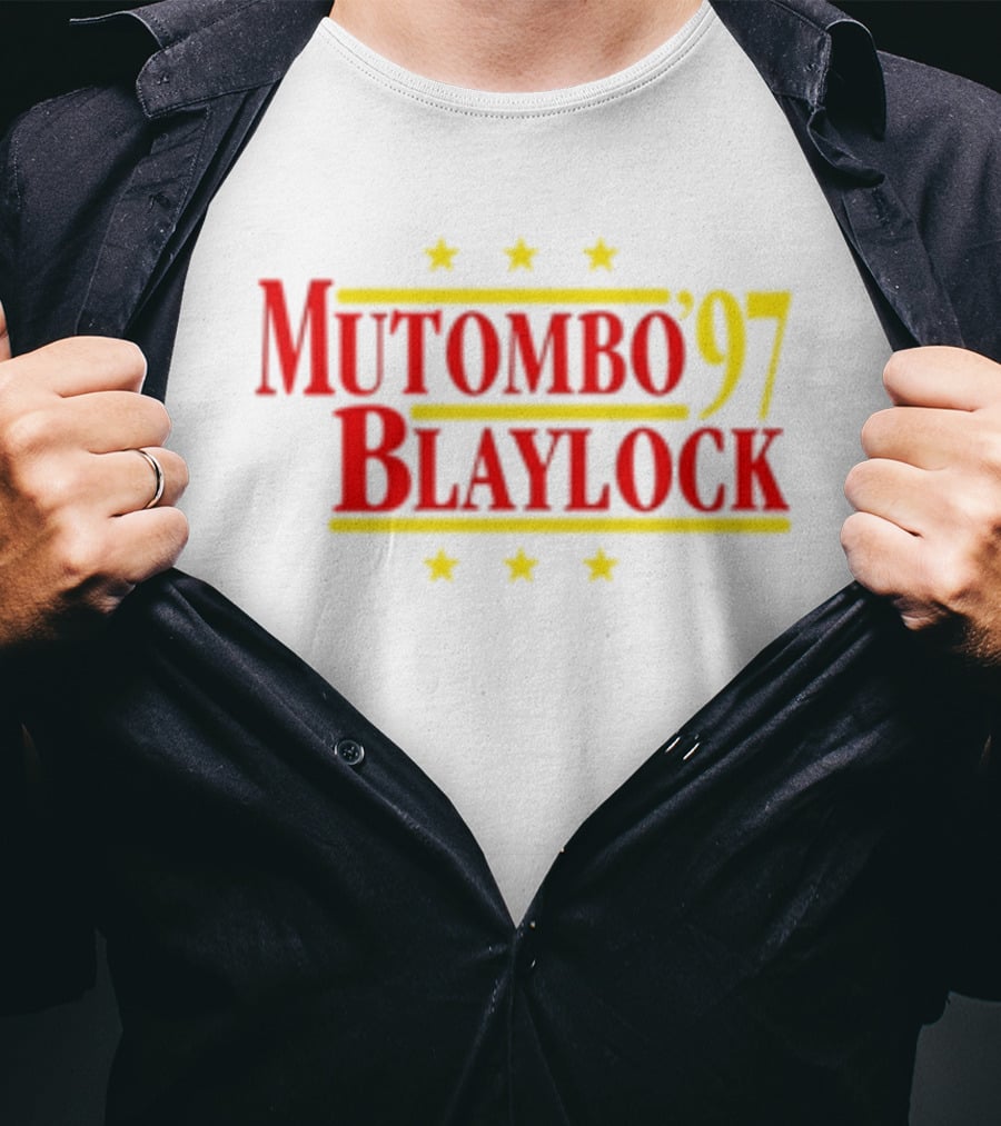 Mutombo Blaylock '97 Atlanta Hawks NBA Stars T-Shirt