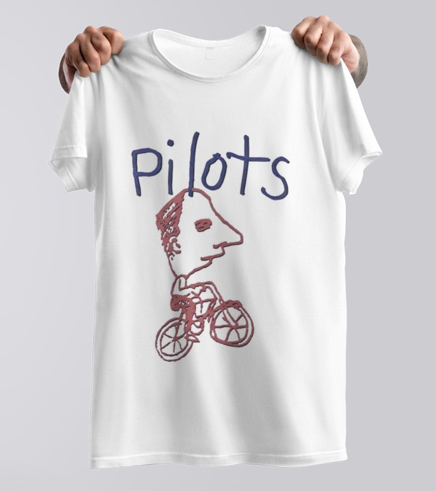 Pilots Bicycle Drawing With Face Sketch T-Shirt