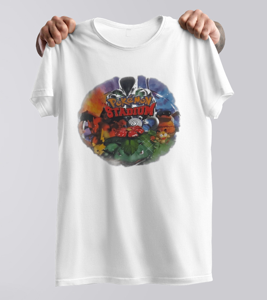 Pokémon Stadium Venusaur Charizard Squirtle Meowth Pikachu Retro Gaming Fan Favorite T-Shirt