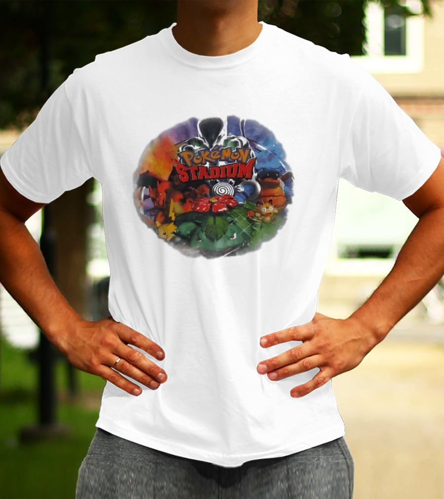 Pokémon Stadium Venusaur Charizard Squirtle Meowth Pikachu Retro Gaming Fan Favorite T-Shirt
