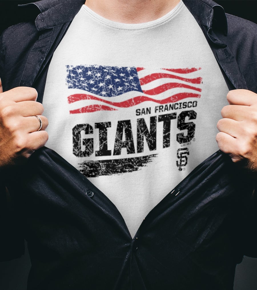 San Francisco Giants American Flag 4th Of July Celebration T-Shirt