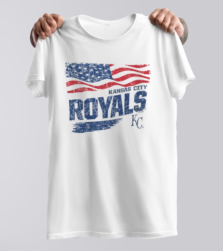 Kansas City Royals Waving American Flag 4th Of July Celebration KC T-Shirt