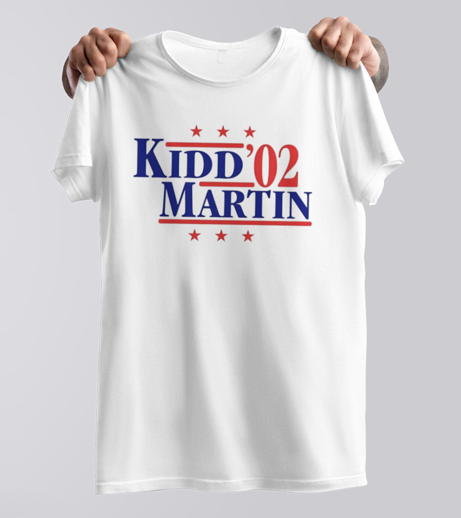 Kidd Martin '02 New Jersey Basketball Campaign Retro Stars T-Shirt