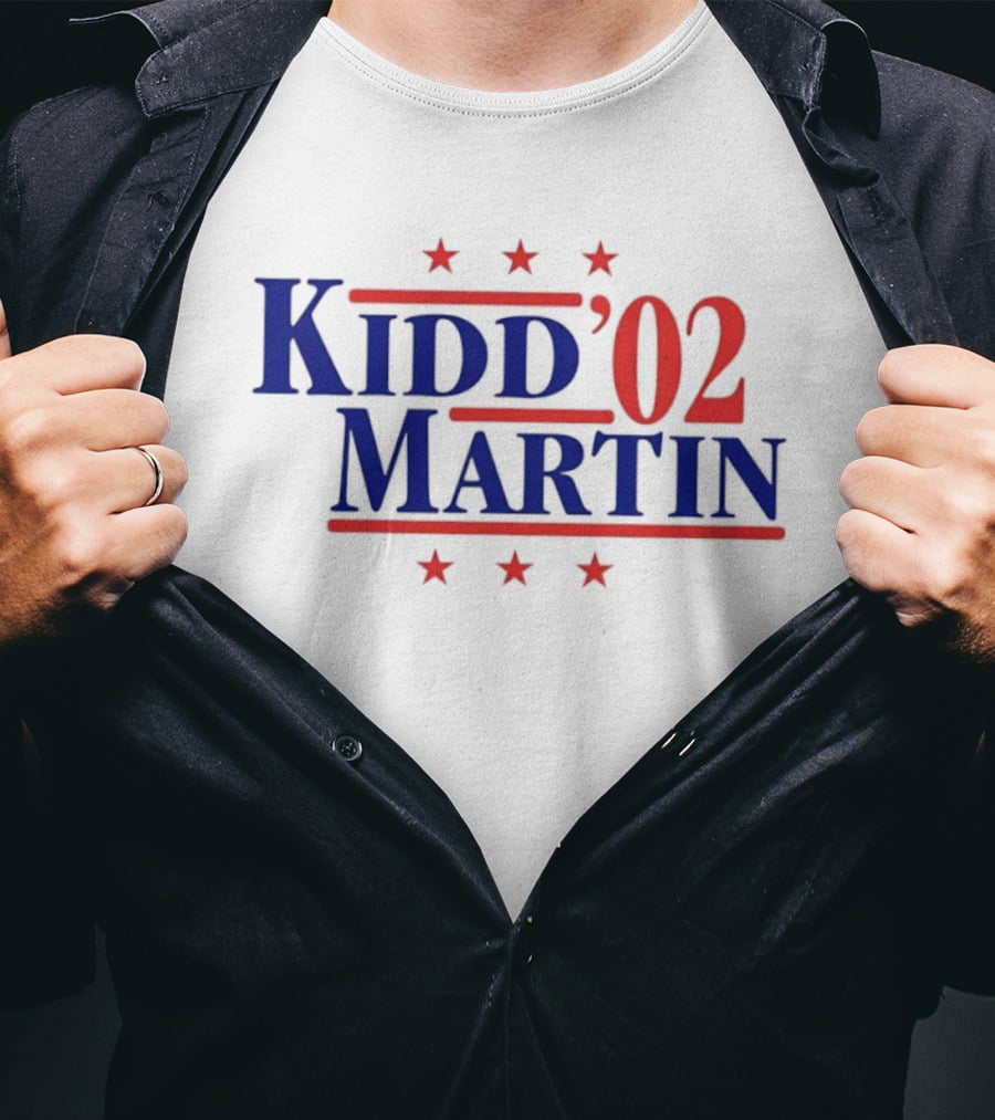 Kidd Martin '02 New Jersey Basketball Campaign Retro Stars T-Shirt