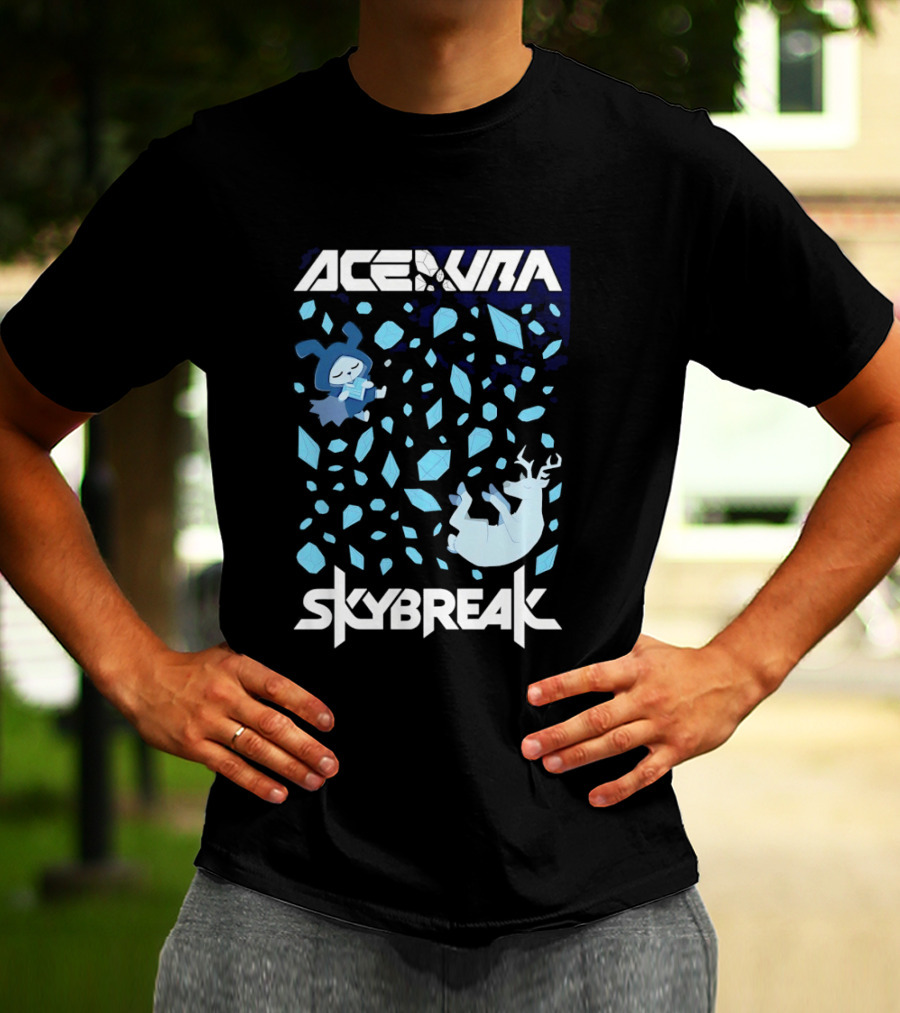 Ace Aura Skybreak EDM Music Artistic Falling Character And Deer With Blue Leaves T-Shirt