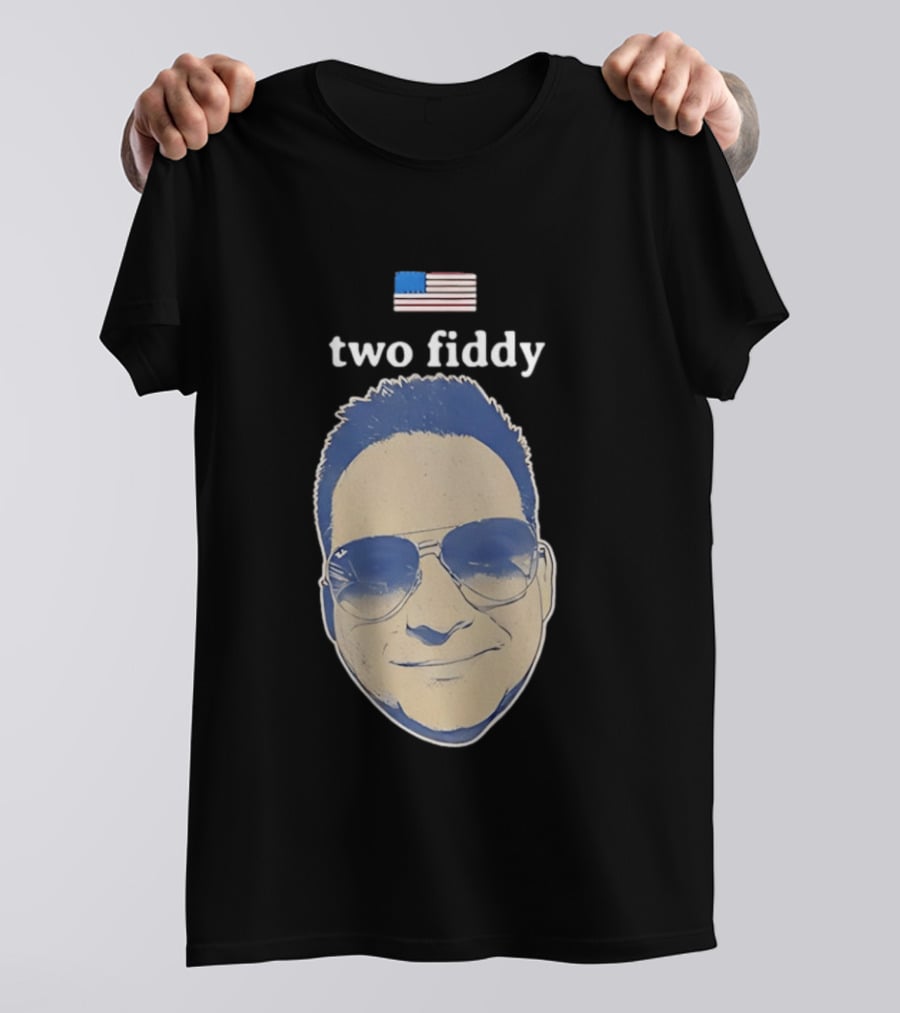 Two Fiddy Jeremy Robinson Face With Sunglasses American Flag T-Shirt