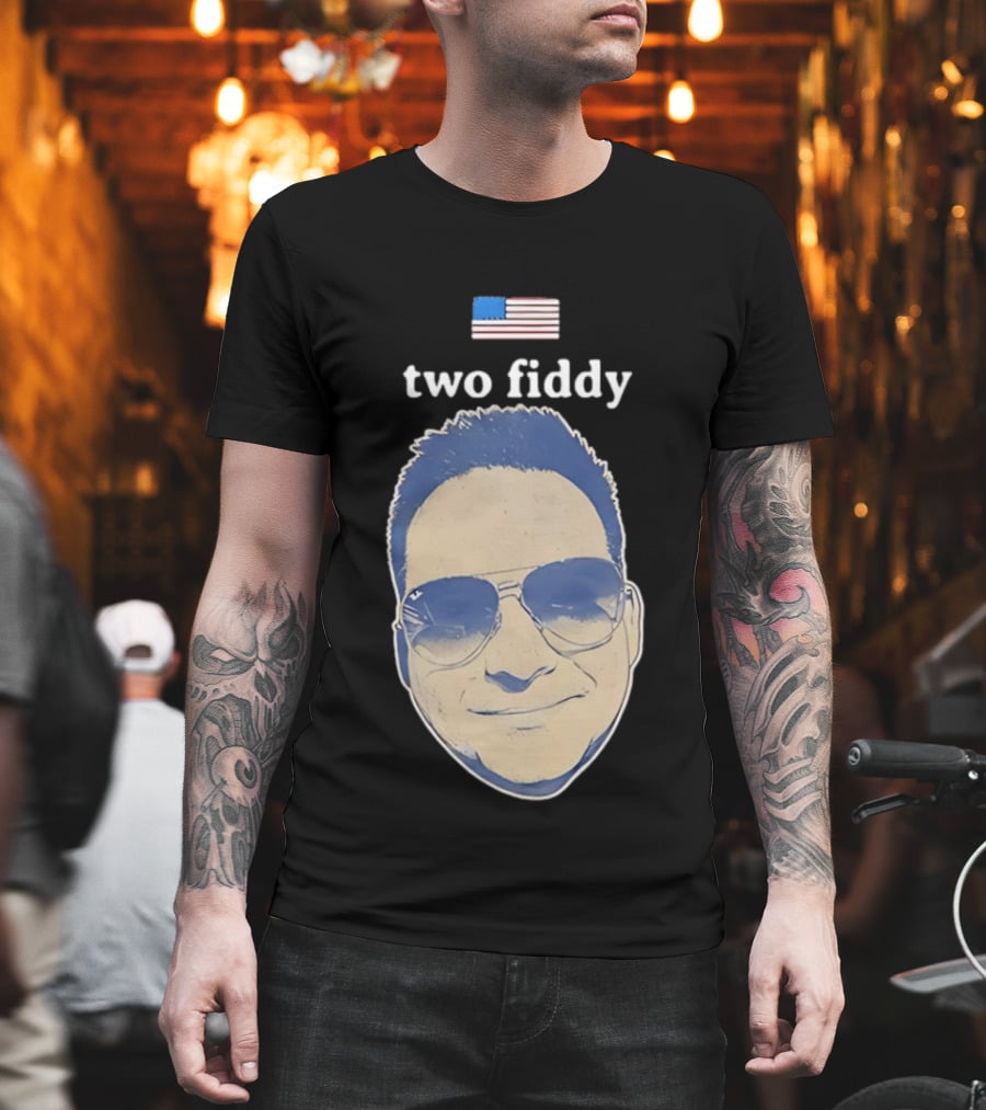 Two Fiddy Jeremy Robinson Face With Sunglasses American Flag T-Shirt