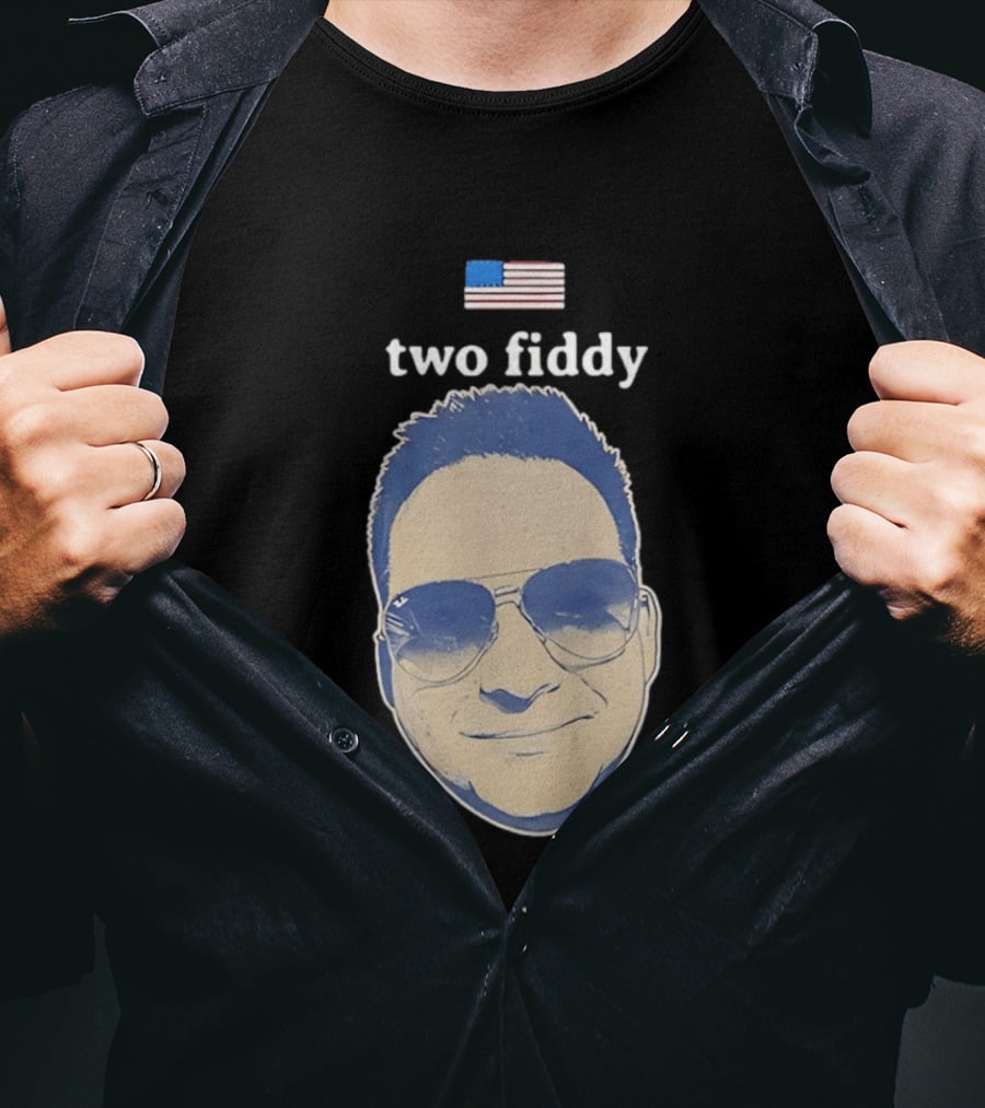 Two Fiddy Jeremy Robinson Face With Sunglasses American Flag T-Shirt