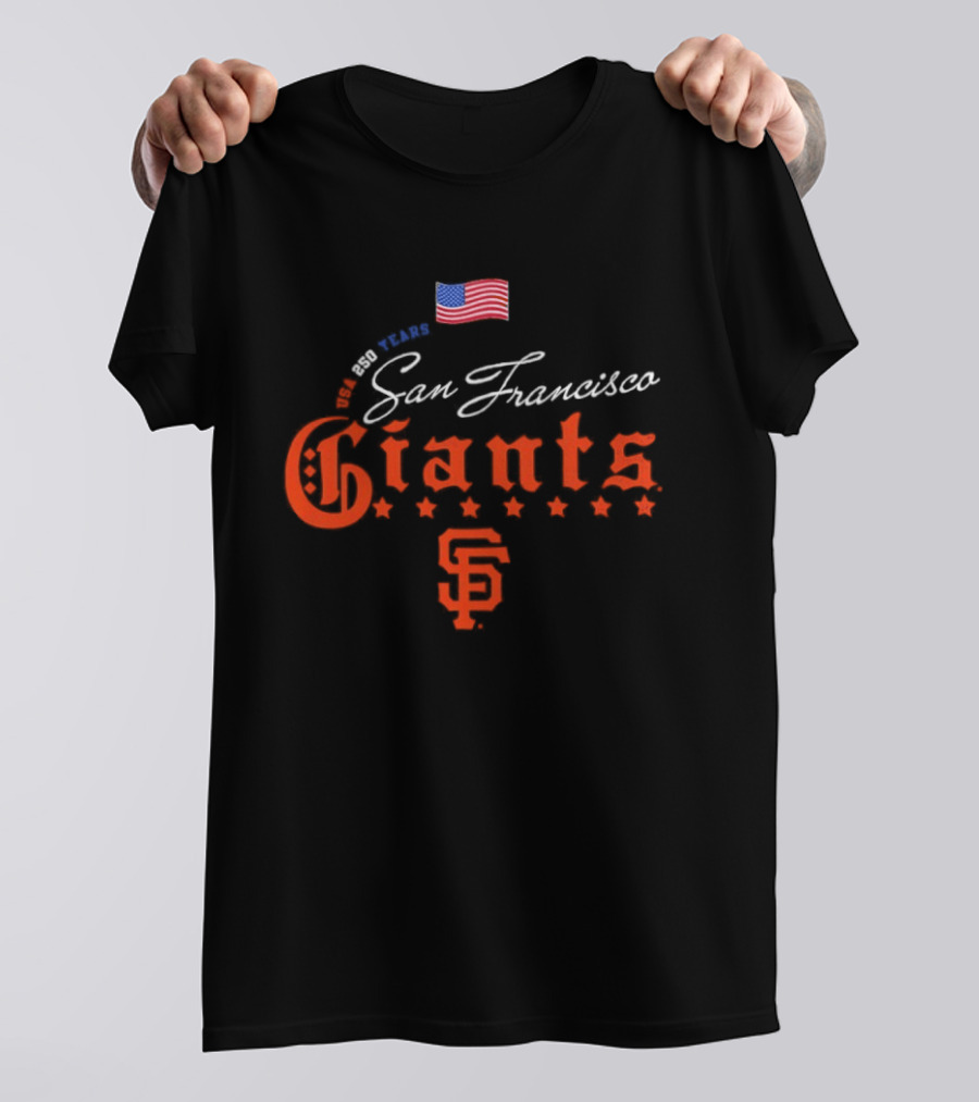 San Francisco Giants MLB USA American Flag 4th Of July Celebration T-Shirt