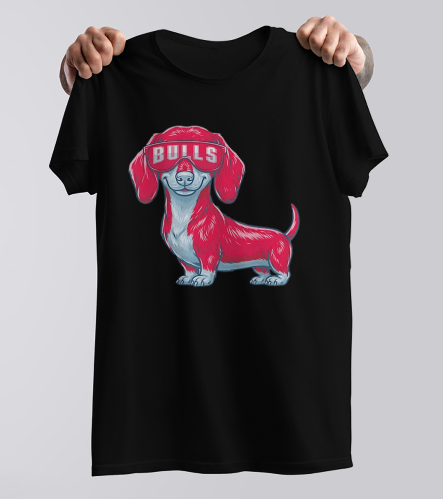 Bulls Dachshund With Sunglasses Cartoon T-Shirt