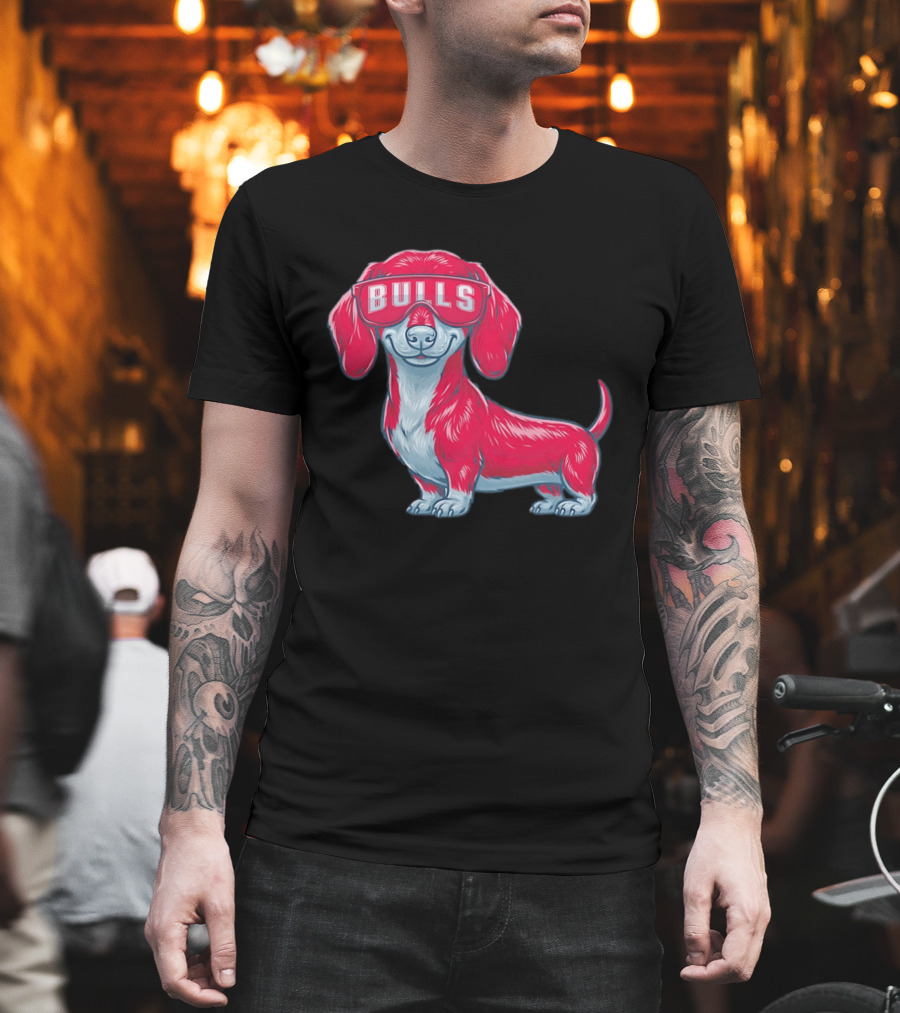Bulls Dachshund With Sunglasses Cartoon T-Shirt