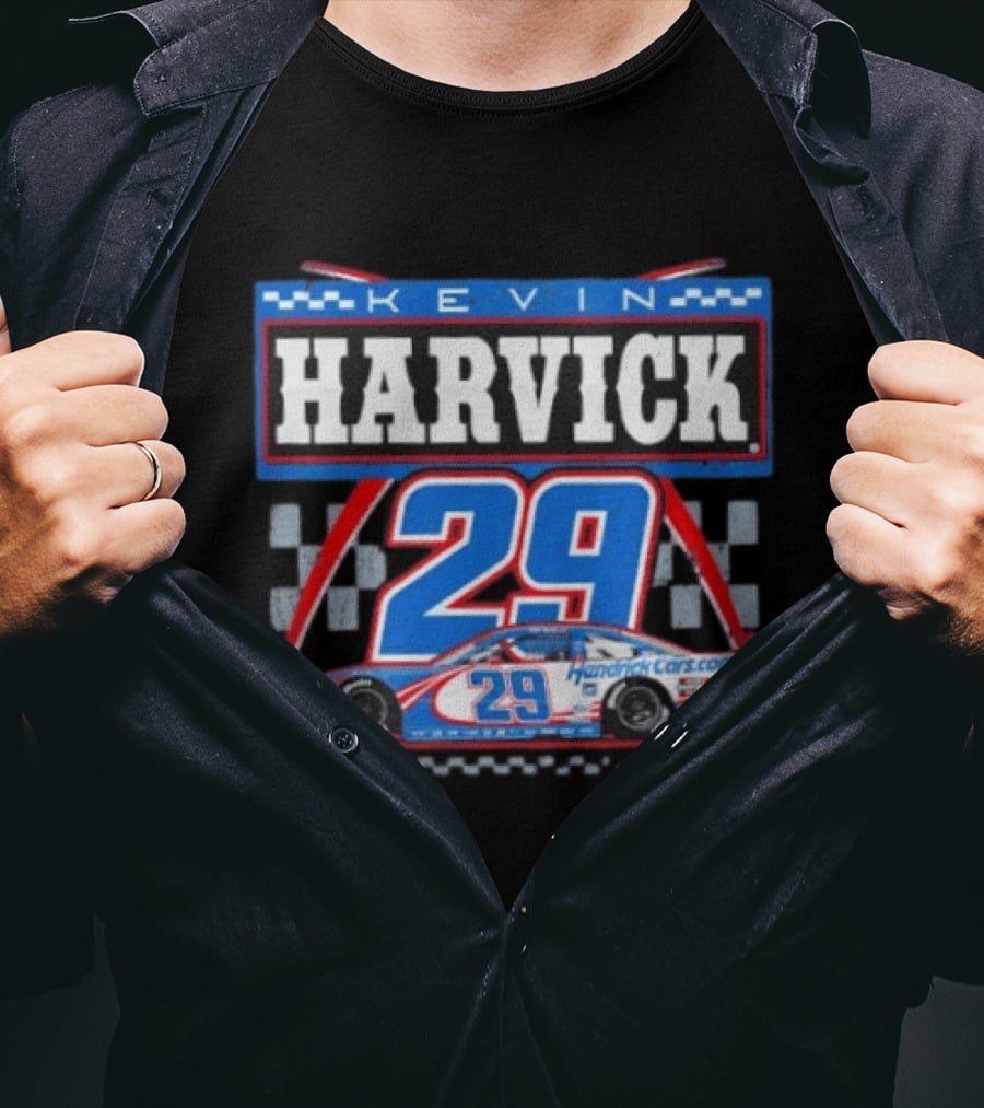 Kevin Harvick 29 Hendrick Cars NASCAR Racing Checkered Flag T-Shirt