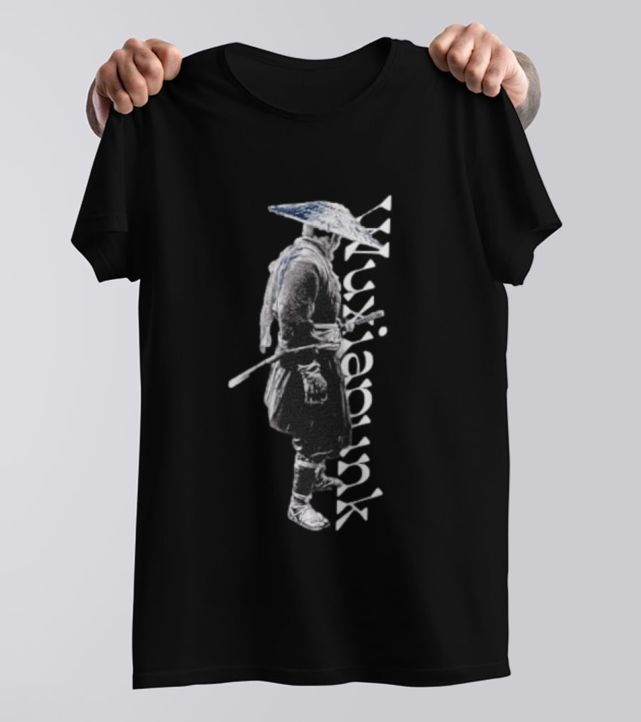 Straw Hat Wuxia Ronin Swordsman Wuxiapunk T-Shirt