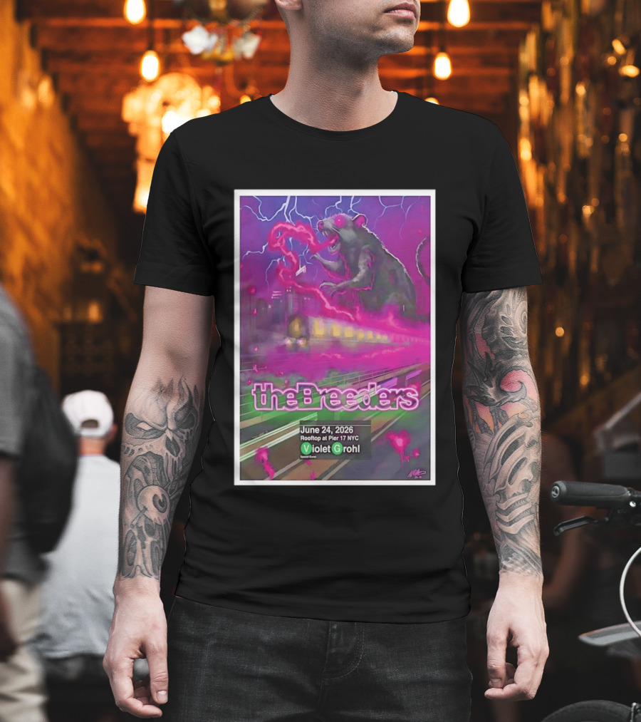 The Breeders Violet Grohl June 24 2026 Pier 17 NYC Rooftop Concert T-Shirt