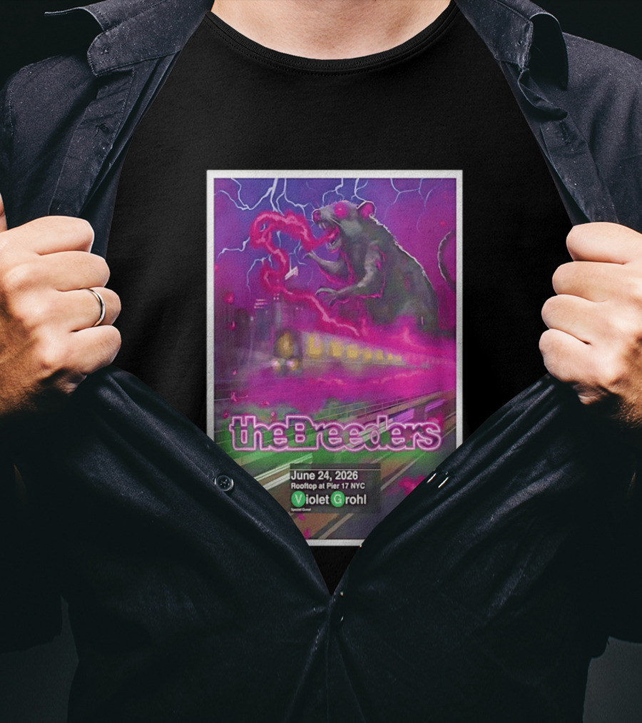 The Breeders Violet Grohl June 24 2026 Pier 17 NYC Rooftop Concert T-Shirt