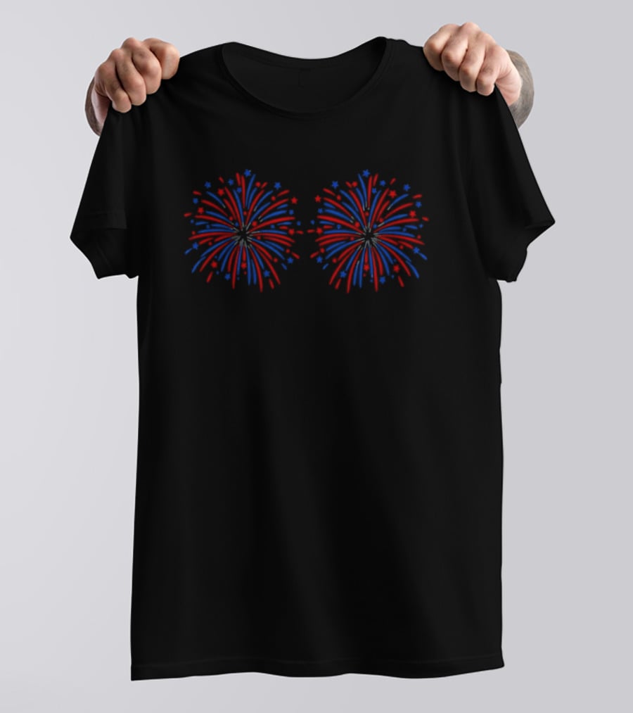Fireworks Red Blue Burst Festival Celebration T-Shirt