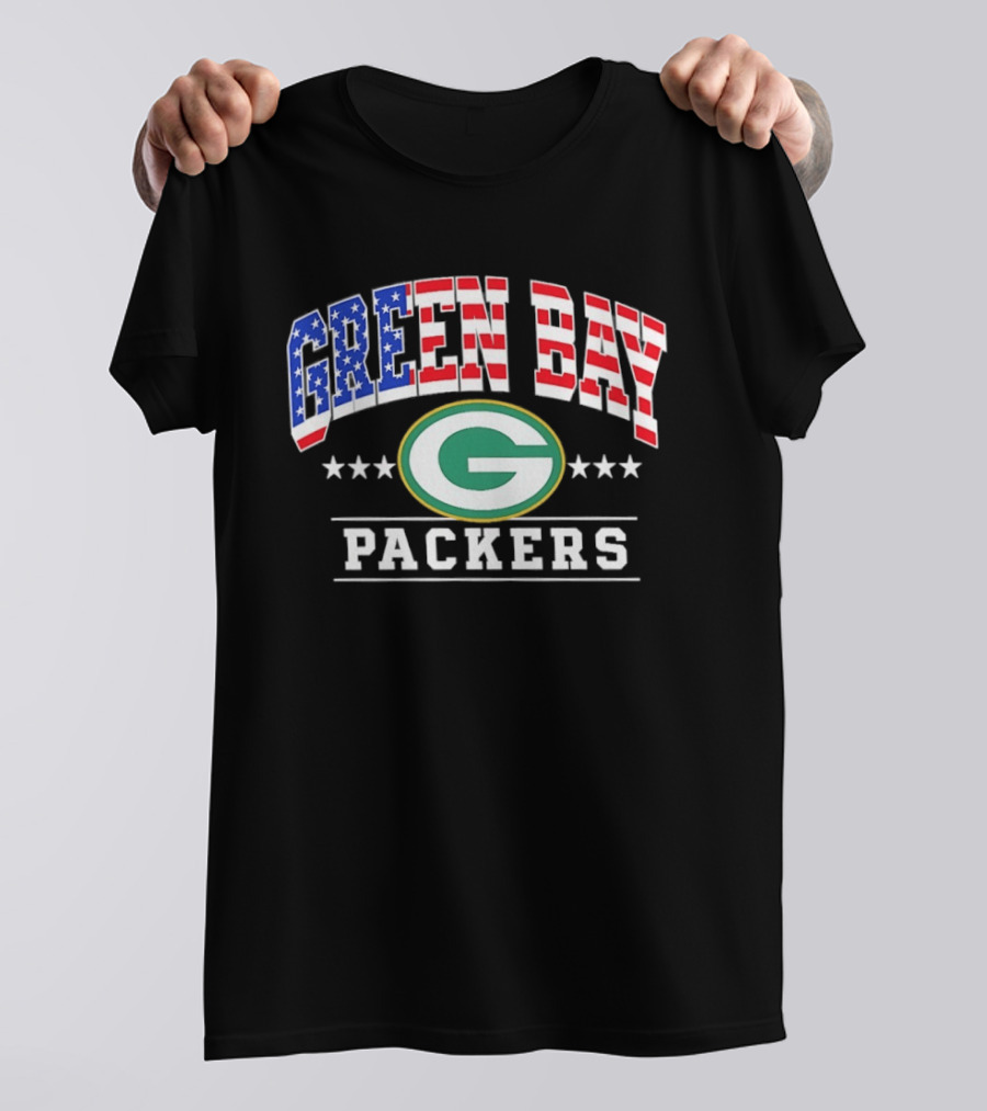 Green Bay Packers 1776 2026 250 Years 4th Of July American Flag T-Shirt