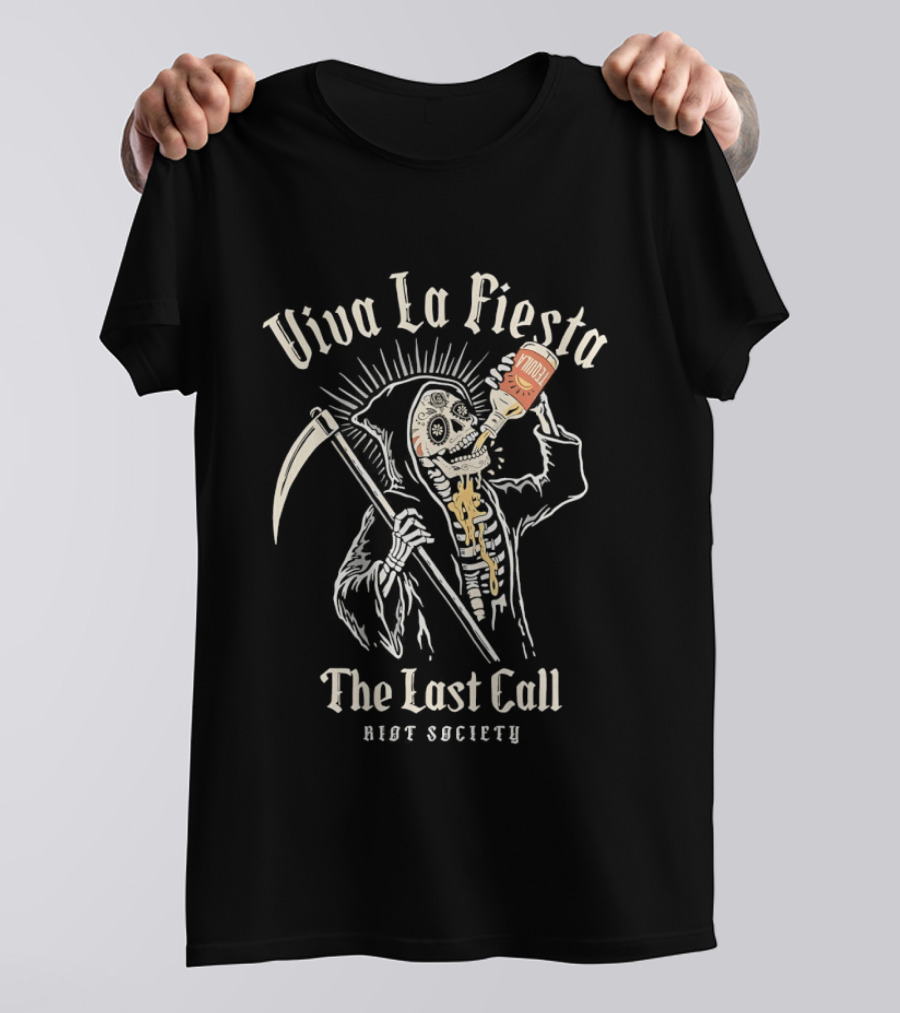 Viva La Fiesta Grim Reaper The Last Call Riot Society T-Shirt
