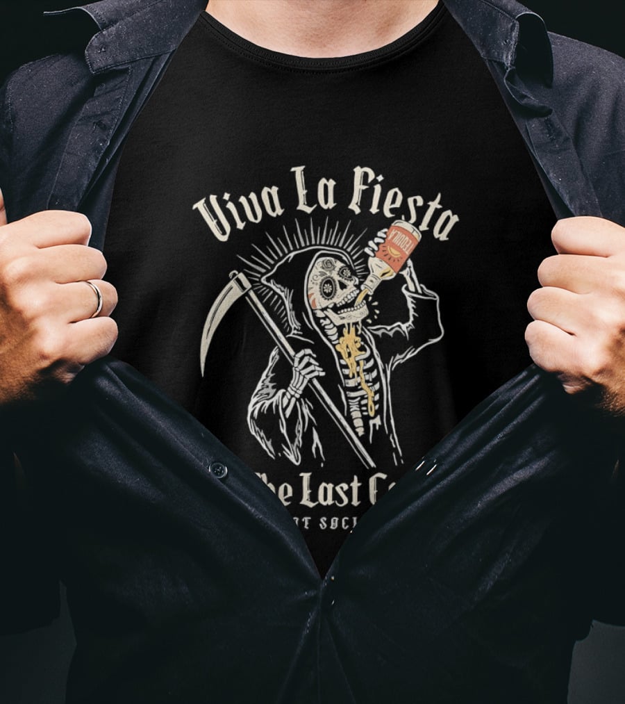 Viva La Fiesta Grim Reaper The Last Call Riot Society T-Shirt
