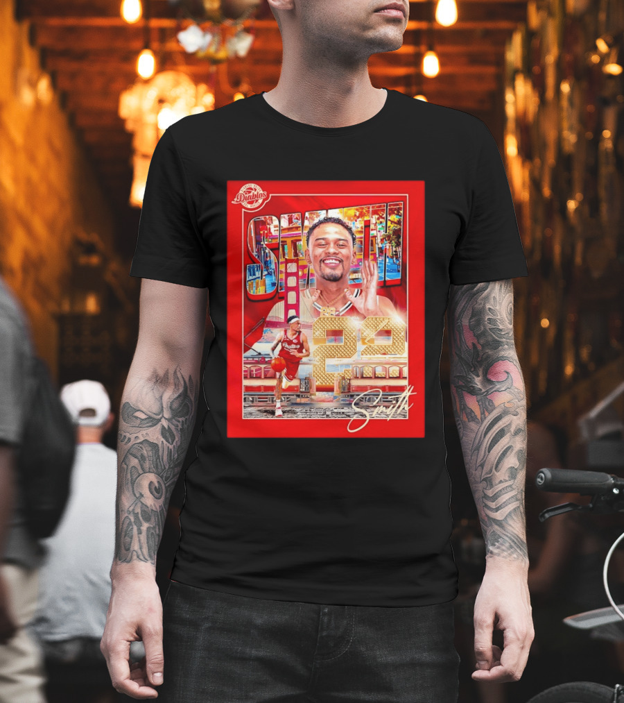 Tyrus Smith Diablos Rojos 24 Basketball San Francisco Bridge T-Shirt