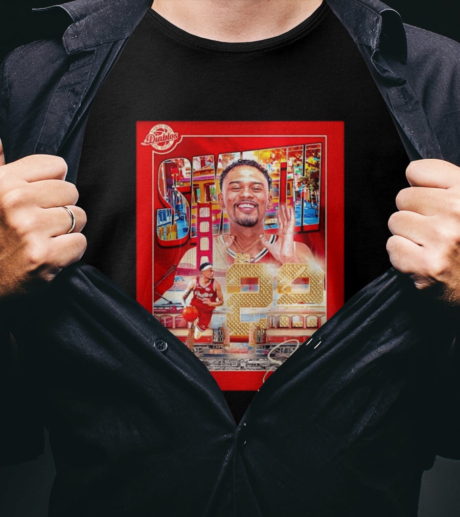 Tyrus Smith Diablos Rojos 24 Basketball San Francisco Bridge T-Shirt