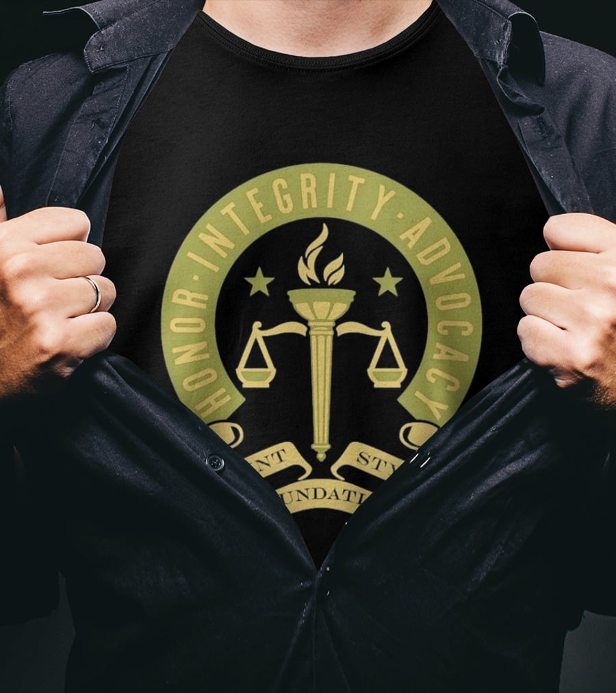 Grunt Style Foundation Honor Integrity Advocacy Symbol With Torch And Scales T-Shirt