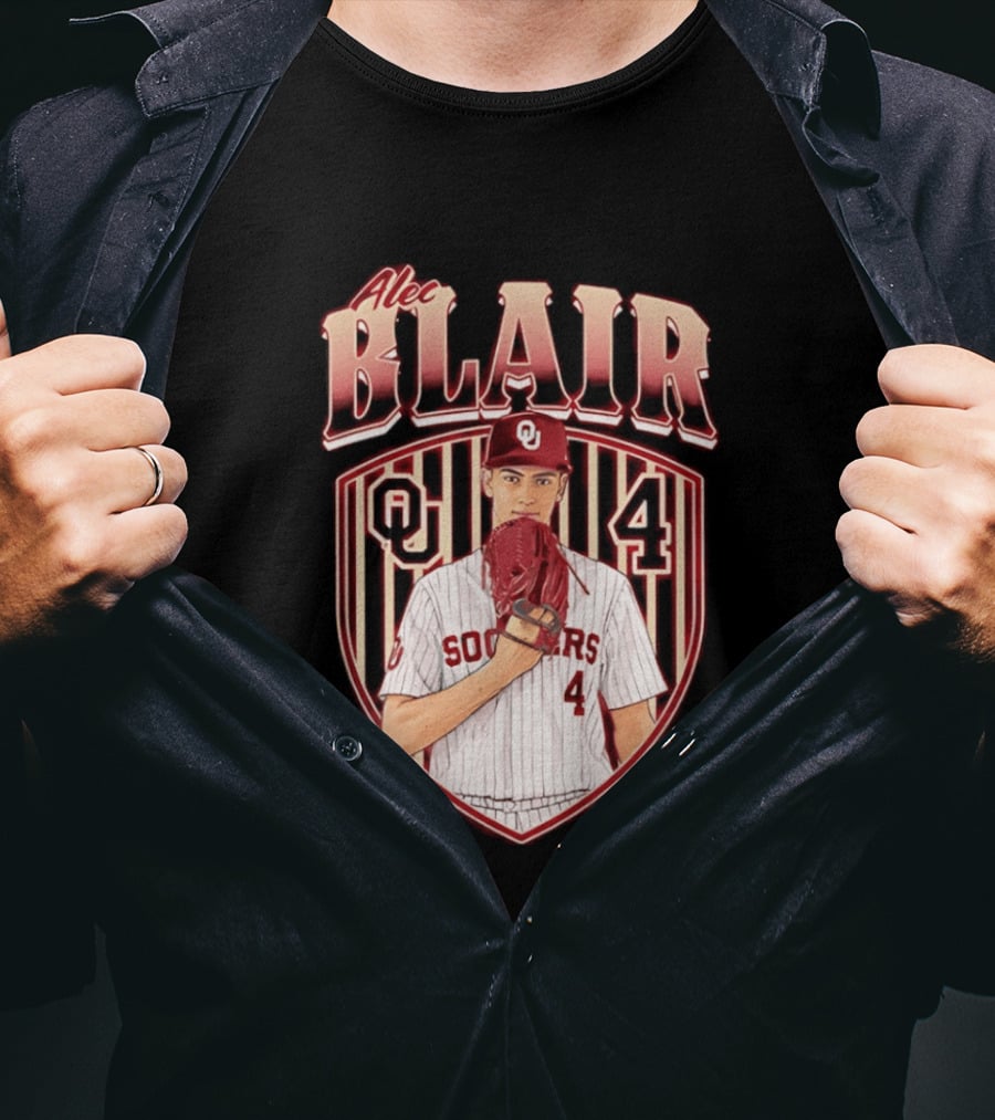 Oklahome Sooners Alec Blair Number 4 Baseball Player T-Shirt