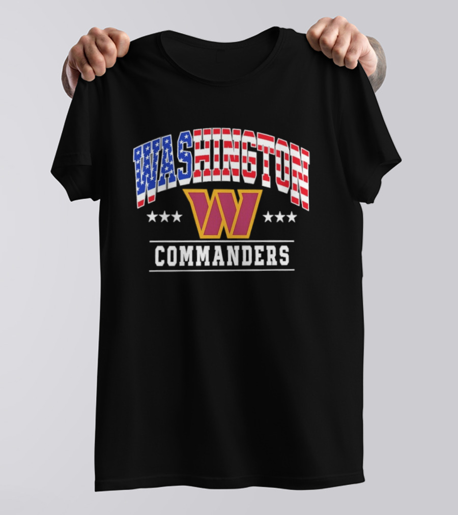 Washington Commanders 1776 2026 250 Years 4th Of July American Flag Stars T-Shirt