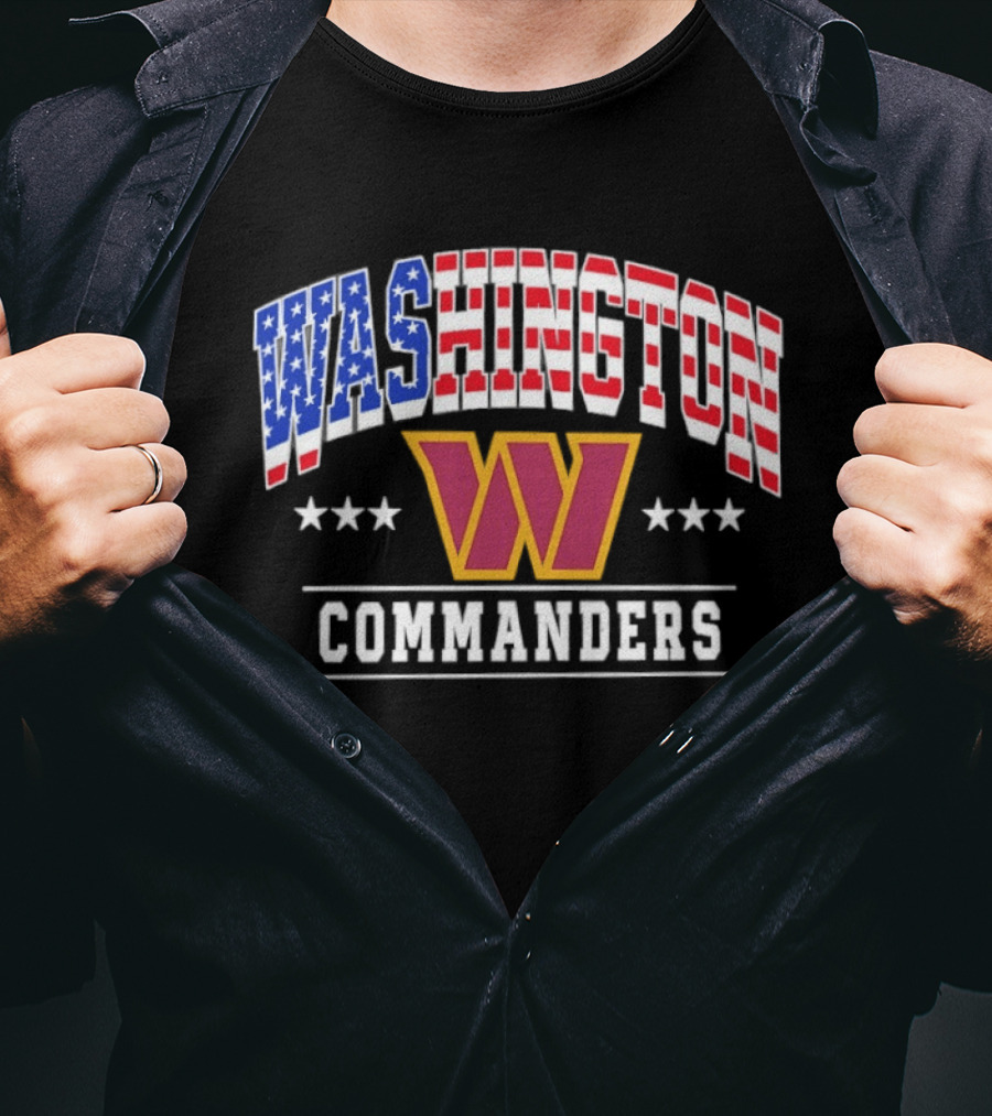 Washington Commanders 1776 2026 250 Years 4th Of July American Flag Stars T-Shirt