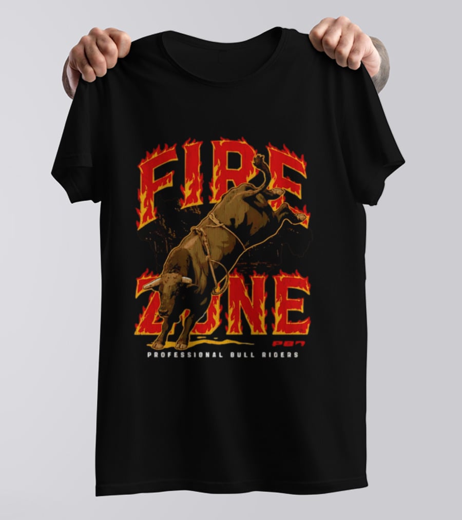 PBR Fire Zone Bucking Bull Professional Bull Riders Western T-Shirt