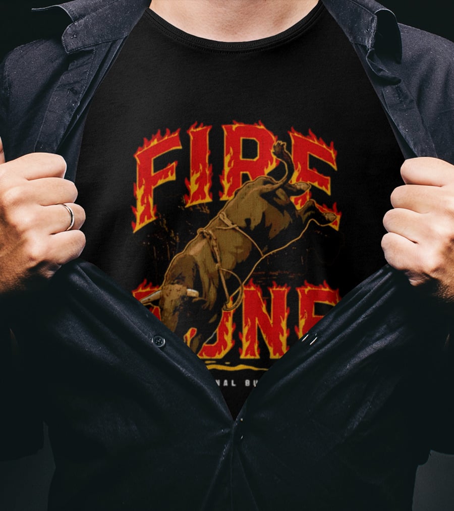 PBR Fire Zone Bucking Bull Professional Bull Riders Western T-Shirt