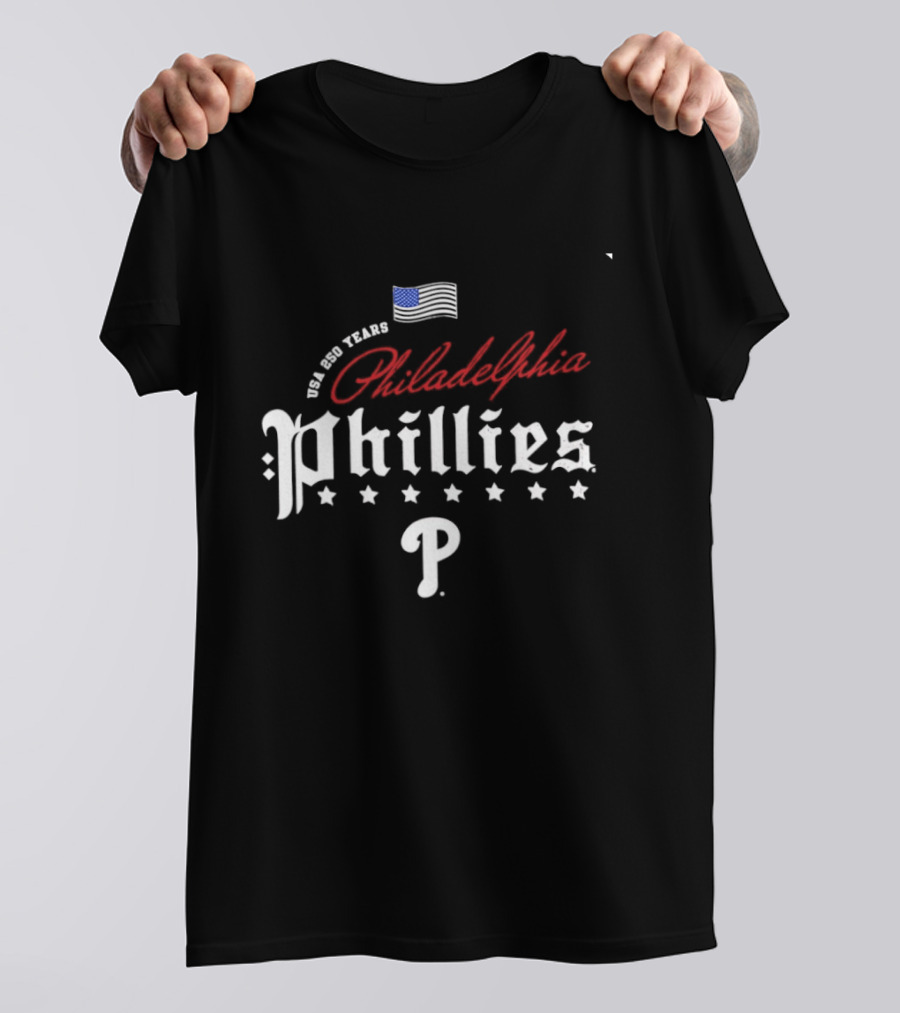 Philadelphia Phillies MLB USA 250 Years 4th Of July Celebration T-Shirt