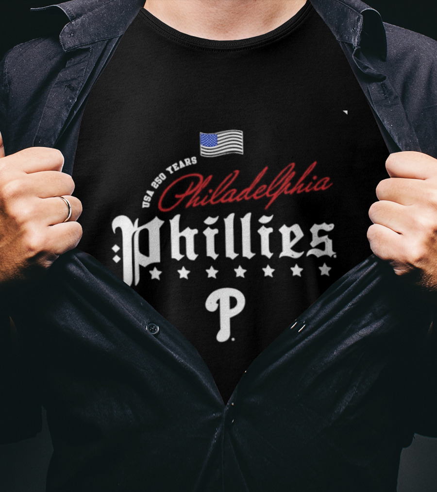Philadelphia Phillies MLB USA 250 Years 4th Of July Celebration T-Shirt