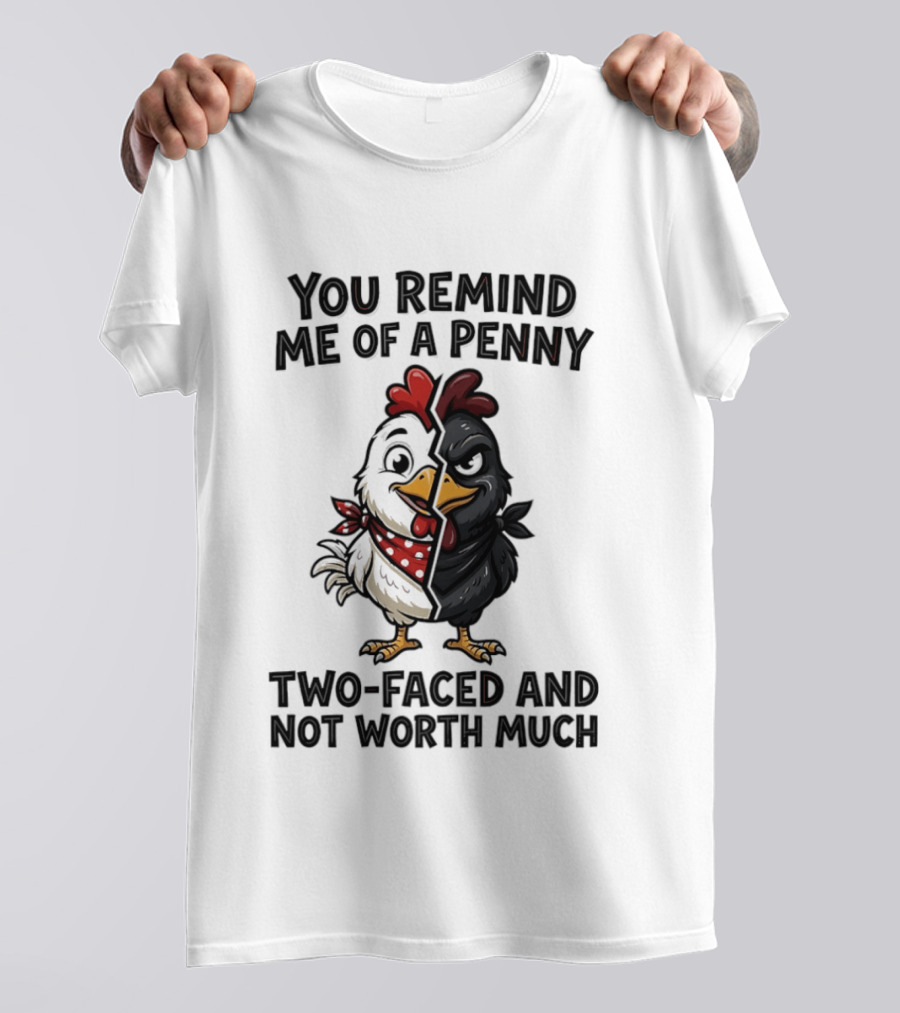 You Remind Me Of A Penny Two Faced Chicken Not Worth Much T-Shirt