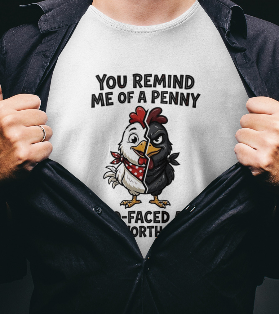 You Remind Me Of A Penny Two Faced Chicken Not Worth Much T-Shirt