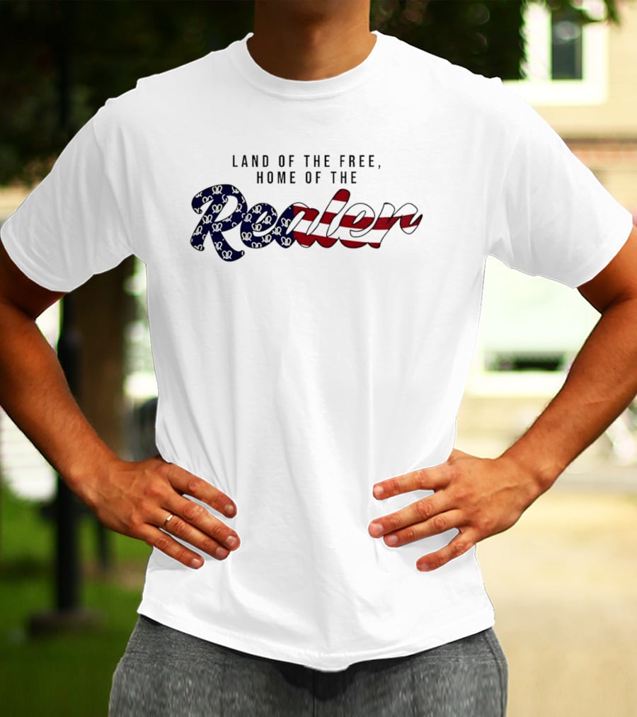 Land Of The Free Home Of The Realer American Flag T-Shirt