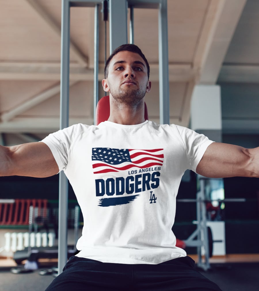Los Angeles Dodgers Waving Flag LA Dodgers Starter Baseball Team T-Shirt