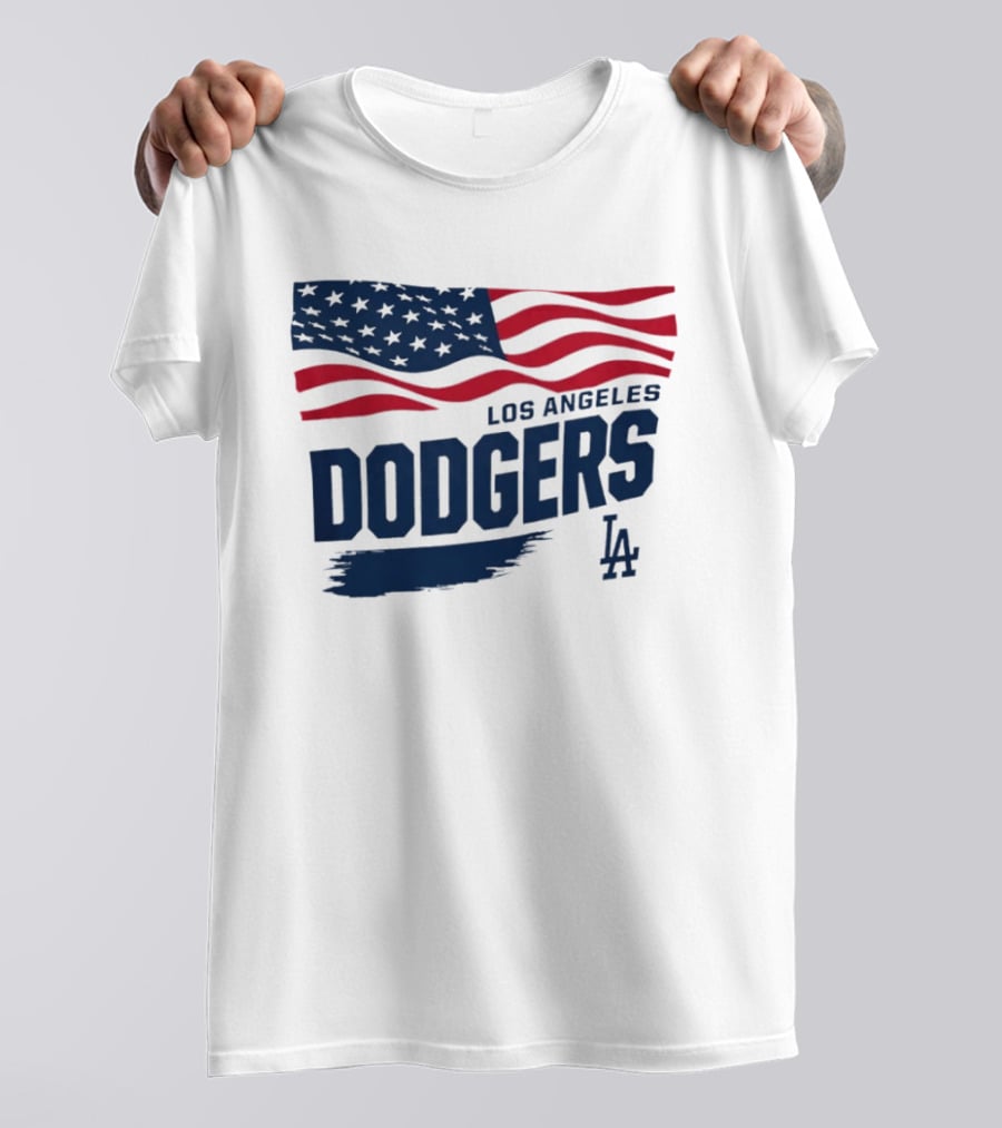 Los Angeles Dodgers Waving Flag LA Dodgers Starter Baseball Team T-Shirt
