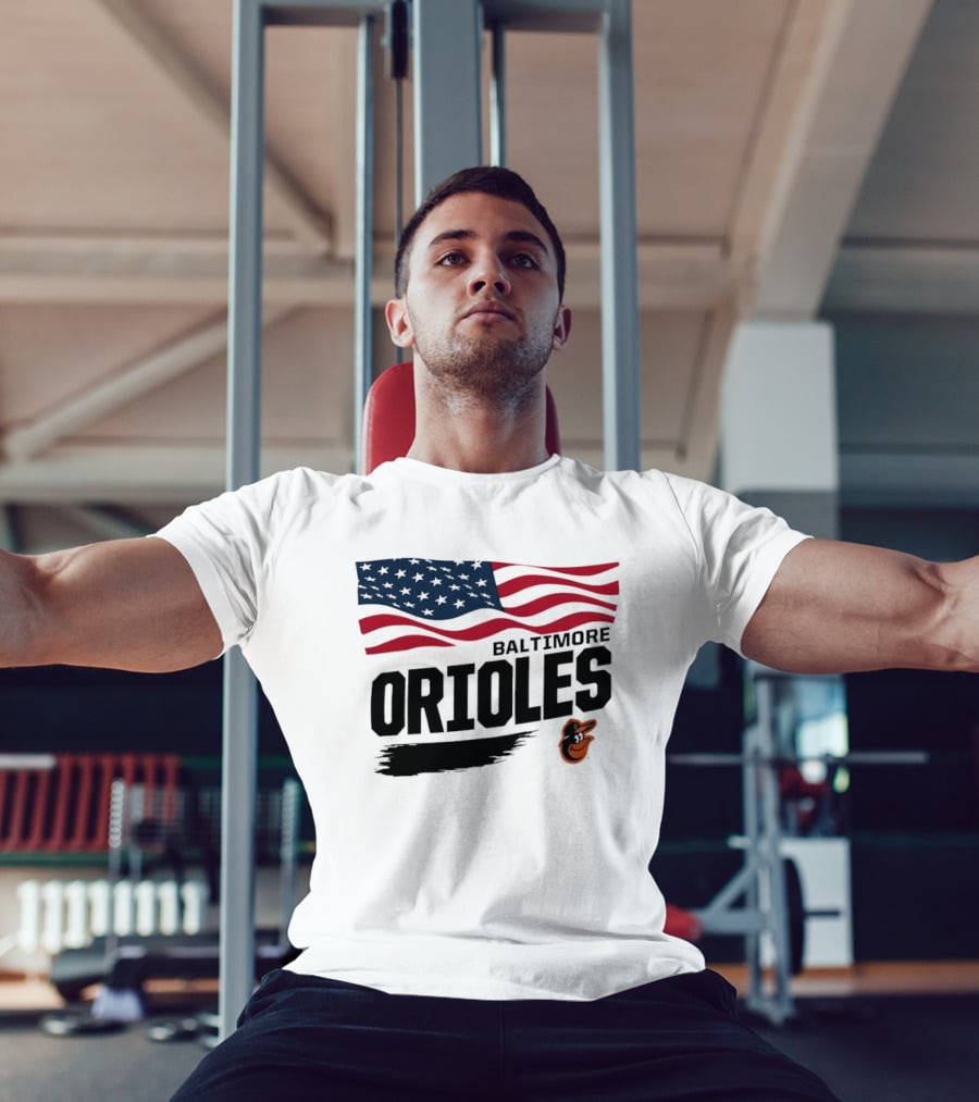 Baltimore Orioles American Flag MLB Team T-Shirt