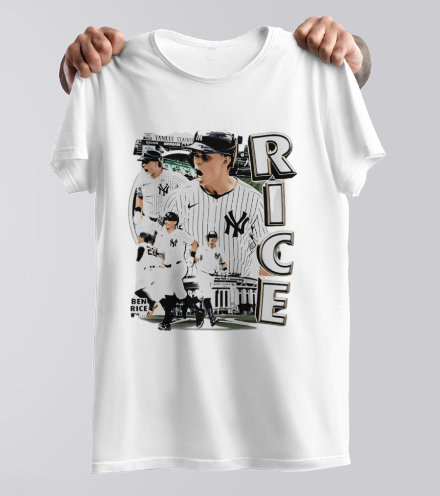 Ben Rice New York Yankees 2026 Collage 90s Bootleg Yankee Stadium RICE T-Shirt