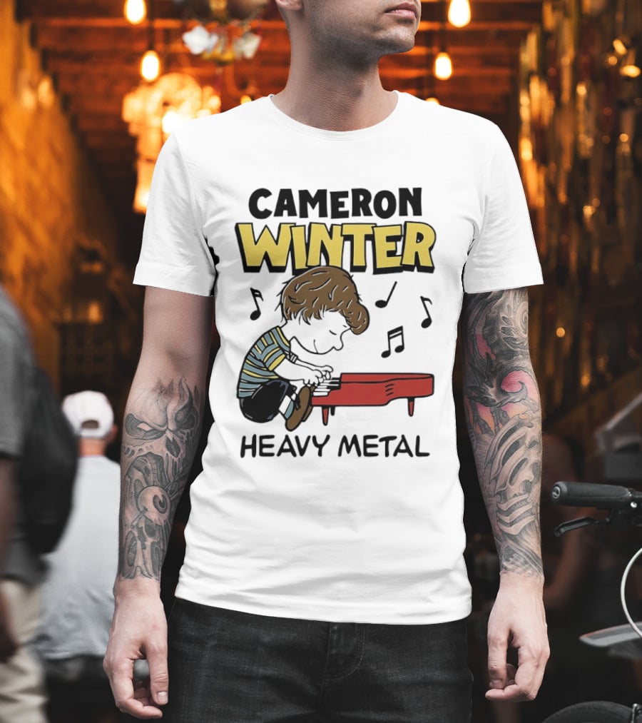 Cameron Winter Heavy Metal Schroeder Peanuts Comic Piano T-Shirt