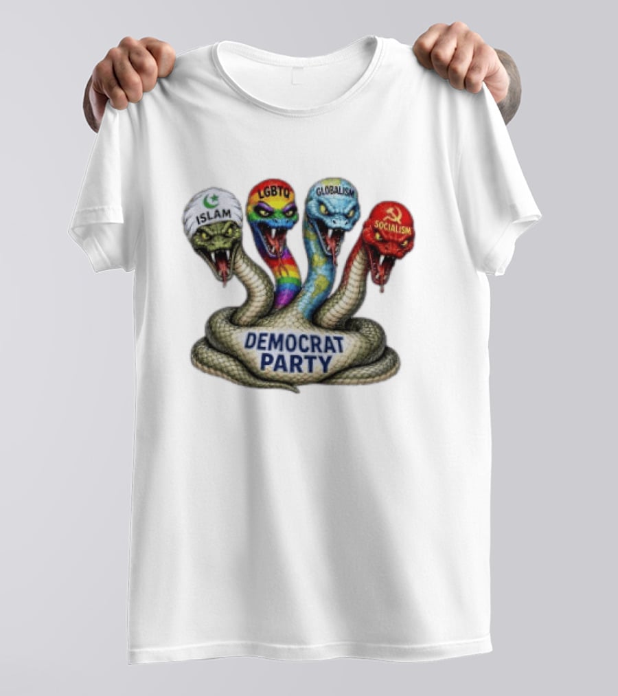 Islam LGBTQ Globalism Socialism Cobra Democrat Party T-Shirt