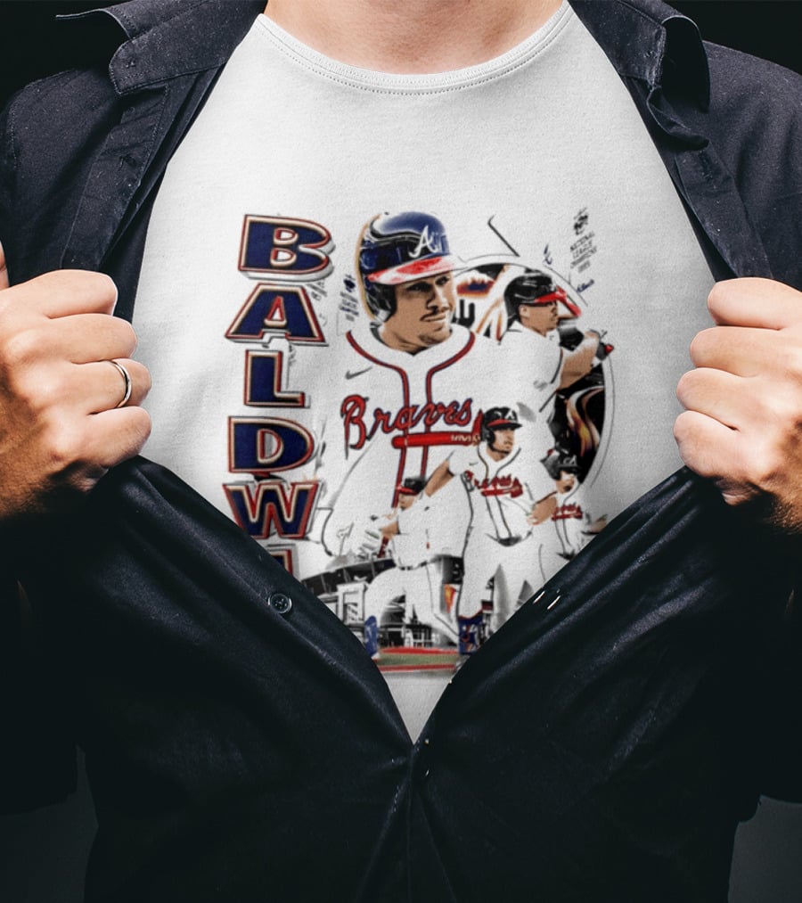 Atlanta Braves Baldwin 90s Bootleg Collage T-Shirt