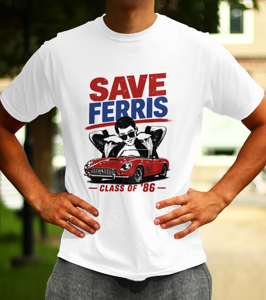 Save Ferris Class Of '86 Red Car Iconic Look T-Shirt