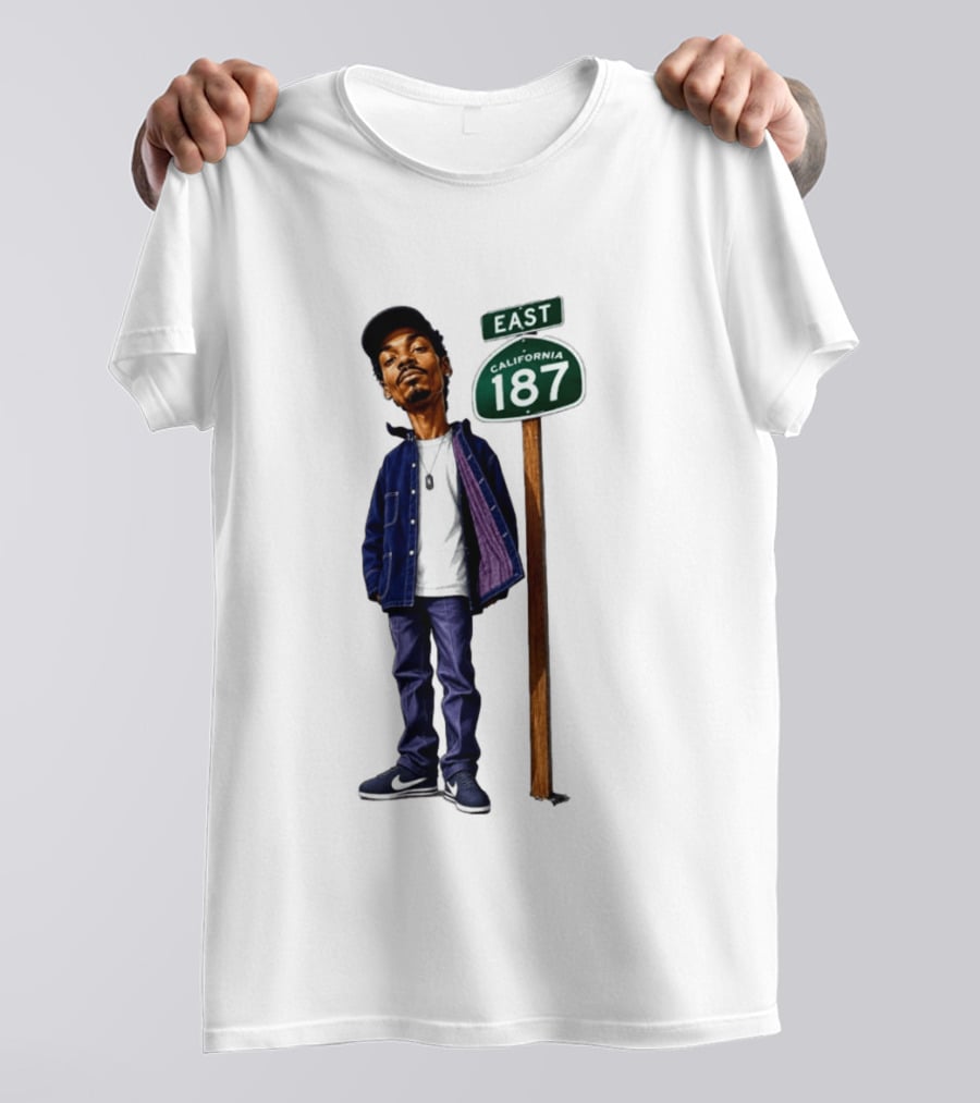 Snoop Dogg California 187 East Sign West Coast Hip Hop T-Shirt