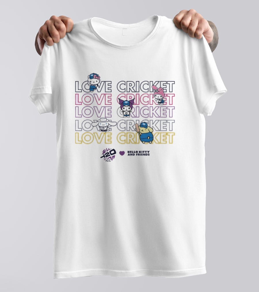 Hello Kitty And Friends Love Cricket ICC T20 Series T-Shirt